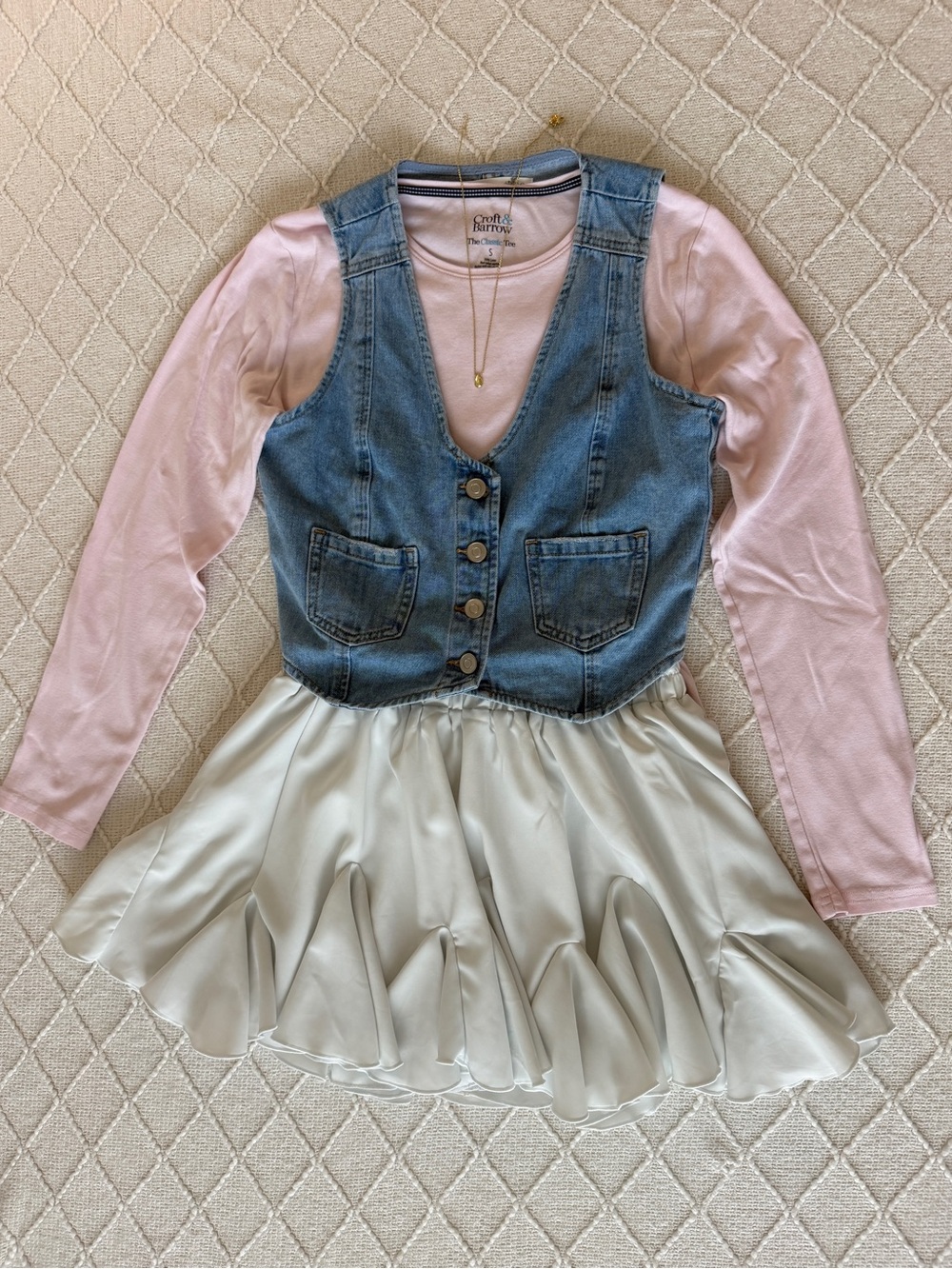 Croft & Barrow Pink Long Sleeve Top Small Classic Basic